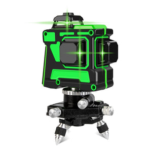 12 Lines 3D Green Laser Level Self-Leveling 360 Degrees Horizontal And Vertical Cross Lines Green Laser Line With Tripod Battery