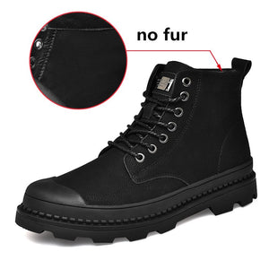 Black Warm Winter Men Boots