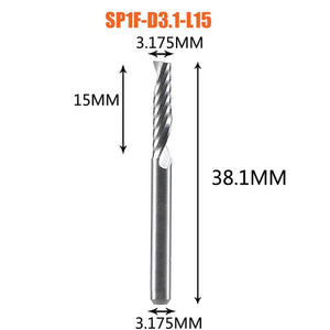 1pc AAAAA 3D CNC router bit engraving bit 3.175 /4/6 shank single flute CAD CAM spiral end mill for woodworking metal aluminum