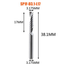 Load image into Gallery viewer, 1pc AAAAA 3D CNC router bit engraving bit 3.175 /4/6 shank single flute CAD CAM spiral end mill for woodworking metal aluminum
