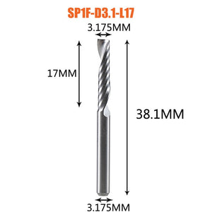 1pc AAAAA 3D CNC router bit engraving bit 3.175 /4/6 shank single flute CAD CAM spiral end mill for woodworking metal aluminum