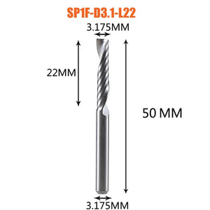 1pc AAAAA 3D CNC router bit engraving bit 3.175 /4/6 shank single flute CAD CAM spiral end mill for woodworking metal aluminum