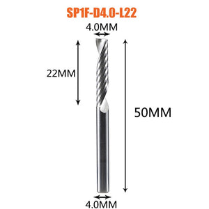 1pc AAAAA 3D CNC router bit engraving bit 3.175 /4/6 shank single flute CAD CAM spiral end mill for woodworking metal aluminum