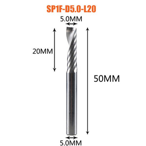 1pc AAAAA 3D CNC router bit engraving bit 3.175 /4/6 shank single flute CAD CAM spiral end mill for woodworking metal aluminum