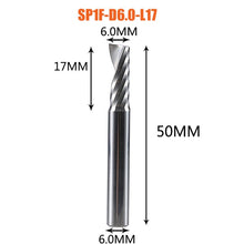 Load image into Gallery viewer, 1pc AAAAA 3D CNC router bit engraving bit 3.175 /4/6 shank single flute CAD CAM spiral end mill for woodworking metal aluminum
