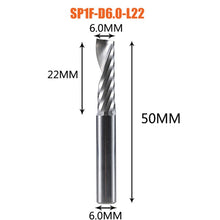 Load image into Gallery viewer, 1pc AAAAA 3D CNC router bit engraving bit 3.175 /4/6 shank single flute CAD CAM spiral end mill for woodworking metal aluminum
