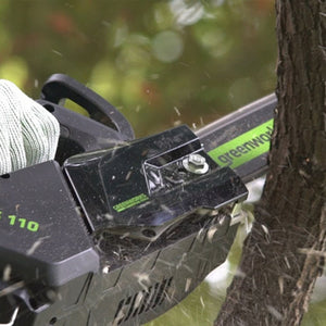 New Greenworks 40v Cordless Chain Saw Brushless ONE HAND Operate Chainsaw 10 Inch Guide Bar