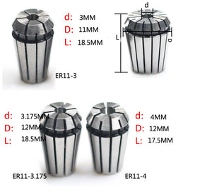 ER11 ER16 ER20 ER25 ER32 ER spring collet chuck Accuracy 0.008mm for CNC milling tool holder Engraving machine spindle motor