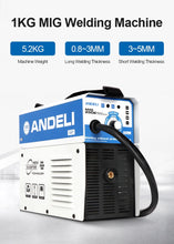 Load image into Gallery viewer, ANDELI Digital Household 220V MIG-250E Mini Semi-automatic MIG welding machine without Gas Flux Core Wire Inverter MIG Welder
