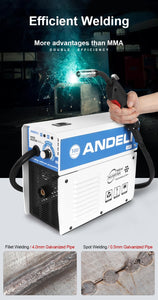 ANDELI Digital Household 220V MIG-250E Mini Semi-automatic MIG welding machine without Gas Flux Core Wire Inverter MIG Welder