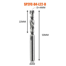 Load image into Gallery viewer, Compression milling cutter woodwork DOWN Cut Two Flutes Spiral Carbide Milling Tool CNC Router Wood End Mill Cutter Bits
