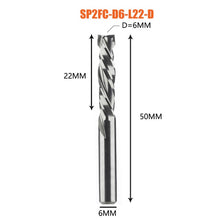 Load image into Gallery viewer, Compression milling cutter woodwork DOWN Cut Two Flutes Spiral Carbide Milling Tool CNC Router Wood End Mill Cutter Bits
