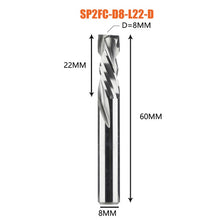 Load image into Gallery viewer, Compression milling cutter woodwork DOWN Cut Two Flutes Spiral Carbide Milling Tool CNC Router Wood End Mill Cutter Bits
