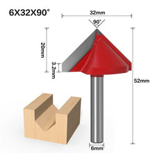 Load image into Gallery viewer, 6mm V Bit-1PCS,CNC solid carbide end mill,tungsten steel woodworking milling cutter,3D wood MDF router bit,60 90 120 150 degrees
