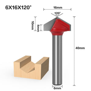 6mm V Bit-1PCS,CNC solid carbide end mill,tungsten steel woodworking milling cutter,3D wood MDF router bit,60 90 120 150 degrees