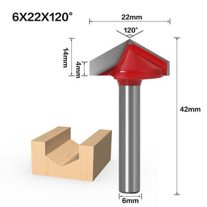 6mm V Bit-1PCS,CNC solid carbide end mill,tungsten steel woodworking milling cutter,3D wood MDF router bit,60 90 120 150 degrees