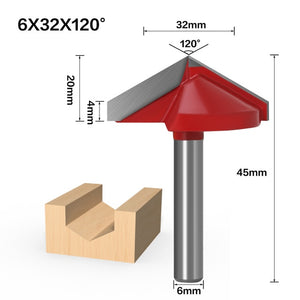 6mm V Bit-1PCS,CNC solid carbide end mill,tungsten steel woodworking milling cutter,3D wood MDF router bit,60 90 120 150 degrees