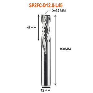 Compression milling cutter woodwork DOWN Cut Two Flutes Spiral Carbide Milling Tool CNC Router Wood End Mill Cutter Bits