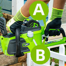 Load image into Gallery viewer, Gasoline power new Greenworks 40v 4.0Ah Cordless Chain Saw Brushless , 20312 Chainsaw ,with 4.0ah battery and charger ,
