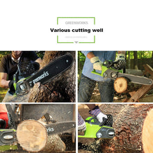 Load image into Gallery viewer, Gasoline power new Greenworks 40v 4.0Ah Cordless Chain Saw Brushless , 20312 Chainsaw ,with 4.0ah battery and charger ,
