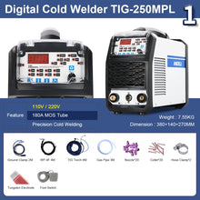 Load image into Gallery viewer, ANDELI Intelligent TIG Welder TIG-250MPL TIG Welding Machine COLD/PULSE/ TIG Welding Cold Welding Spot Welding tig inverter
