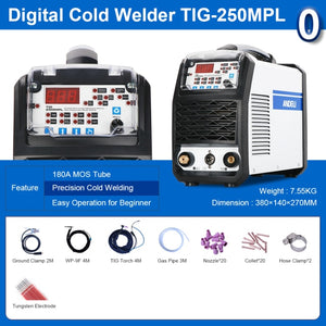 ANDELI Intelligent TIG Welder TIG-250MPL TIG Welding Machine COLD/PULSE/ TIG Welding Cold Welding Spot Welding tig inverter