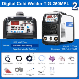 ANDELI Intelligent TIG Welder TIG-250MPL TIG Welding Machine COLD/PULSE/ TIG Welding Cold Welding Spot Welding tig inverter