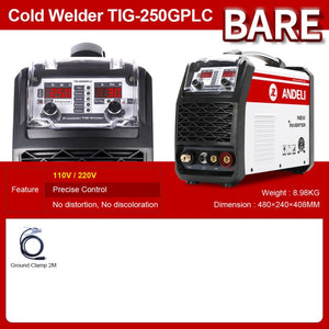 ANDELI 110V 220V TIG-250GPLC TIG Welding Machine TIG COLD PULSE CLEAN Gold Silver Welding TIG Welder Cold Welding Machine