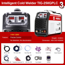 Load image into Gallery viewer, ANDELI 110V 220V TIG-250GPLC TIG Welding Machine TIG COLD PULSE CLEAN Gold Silver Welding TIG Welder Cold Welding Machine
