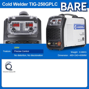 ANDELI 110V 220V TIG-250GPLC TIG Welding Machine TIG COLD PULSE CLEAN Gold Silver Welding TIG Welder Cold Welding Machine