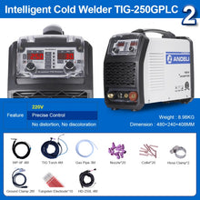 Load image into Gallery viewer, ANDELI 110V 220V TIG-250GPLC TIG Welding Machine TIG COLD PULSE CLEAN Gold Silver Welding TIG Welder Cold Welding Machine
