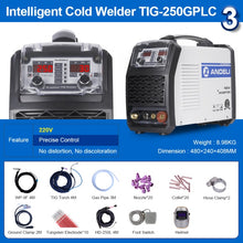 Load image into Gallery viewer, ANDELI 110V 220V TIG-250GPLC TIG Welding Machine TIG COLD PULSE CLEAN Gold Silver Welding TIG Welder Cold Welding Machine
