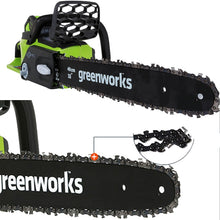 Load image into Gallery viewer, Gasoline power new Greenworks 40v 4.0Ah Cordless Chain Saw Brushless , 20312 Chainsaw ,with 4.0ah battery and charger ,
