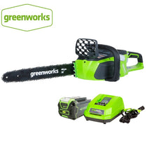 Load image into Gallery viewer, Gasoline power new Greenworks 40v 4.0Ah Cordless Chain Saw Brushless , 20312 Chainsaw ,with 4.0ah battery and charger ,
