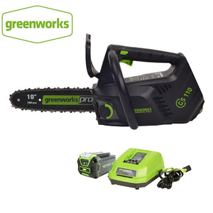 New Greenworks 40v Cordless Chain Saw Brushless ONE HAND Operate Chainsaw 10 Inch Guide Bar